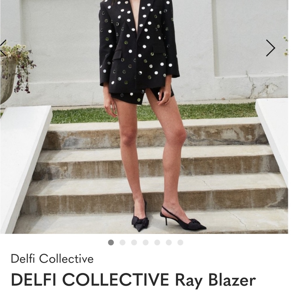 Black and Silver Women's Blazer Delfi Collective Ray Jacket Stylish - Picture 6 of 10
